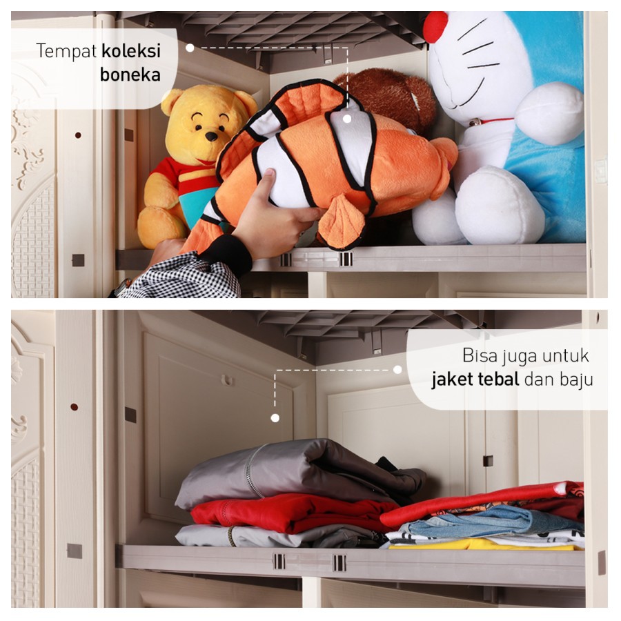 Lemari Pakaian 2 Pintu Dengan Kaca Olymplast Lemari Plastik 2 Pintu OTC Classic Olymplast Original