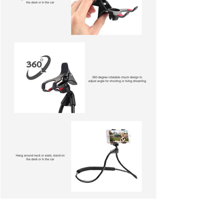 LAZY NECK HANPHONE Flexible Praktis 360 Rotation Stand Handphone Lazypod Multifungsional Ekonomis