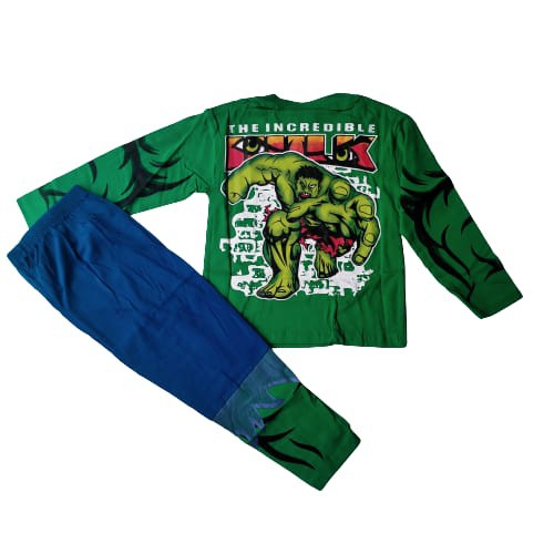 kostum baju super hero hulk size 2-10thn