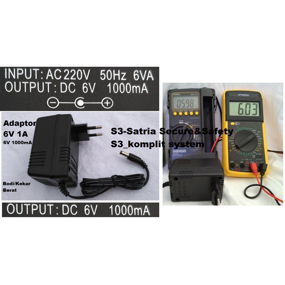 Adaptor 6V 1A / Adaptor DC 6V switching