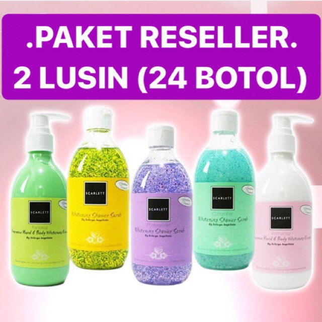 BISA COD Scarlett Whitening PAKET RESELLER 2 LUSIN (24 botol) BY felicya angelista