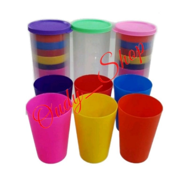 1 Set Gelas Susun Camping Isi 6 pcs Warna Gelas Portable