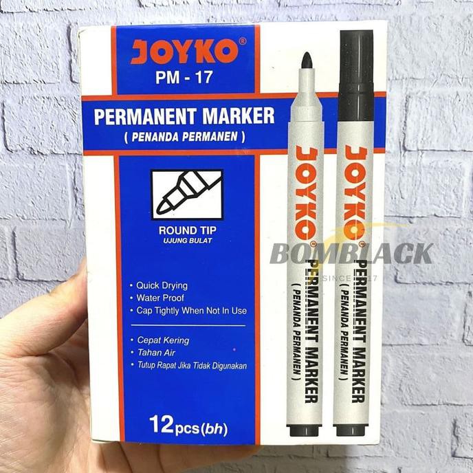 

SPIDOL PERMANEN JOYKO PERMANENT MARKER PM 17 PM 17 PM17 HITAM SATUAN