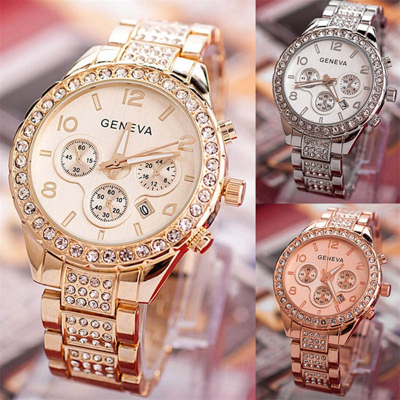 Jam tangan wanita J8 Geneva Full Stainless Steel tahan air dan anti karat/Jam wanita korea fashion/bisa bayar ditempat