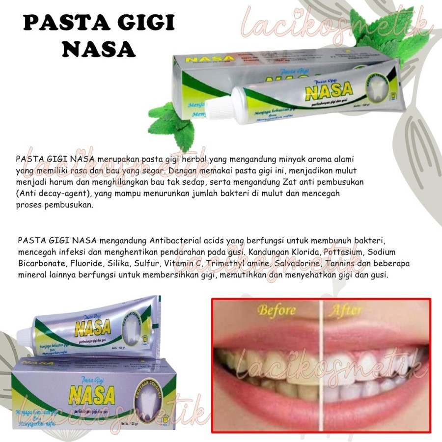 ✨LACIKOSME✨ PASTA GIGI NASA - ODOL HERBAL PEMUTIH GIGI &amp; PERONTOK KARANG GIGI