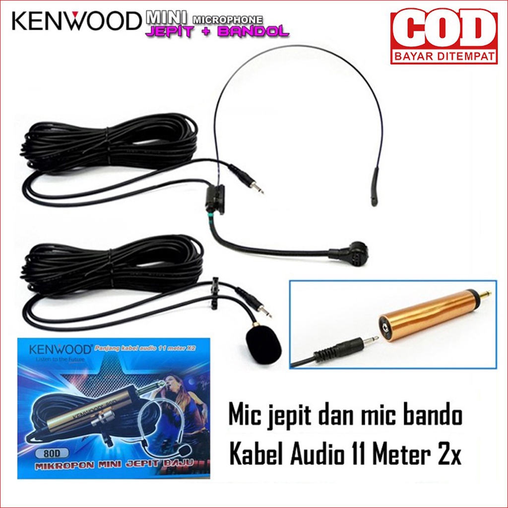 Microphone Clip On Kenwood Mikrofon Condenser KW-80D Mic Jepit - Mic Imam