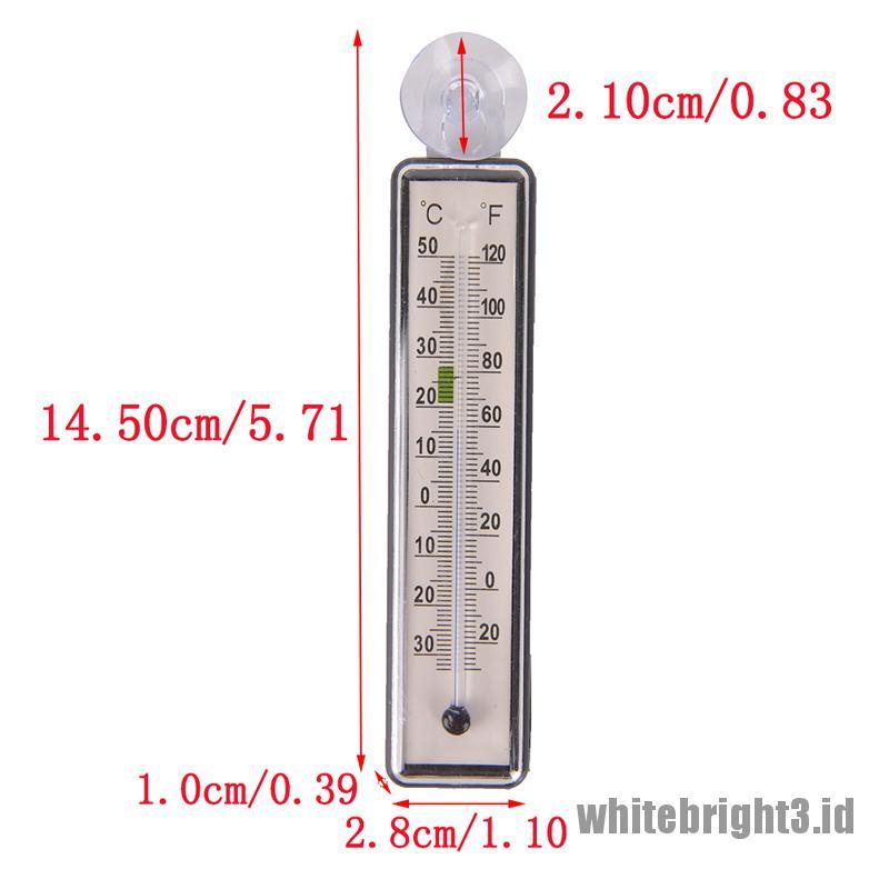 ❤White3 Warna Putih❤ Termometer Pengukur Suhu Air Bahan Kaca Dengan suction Cup