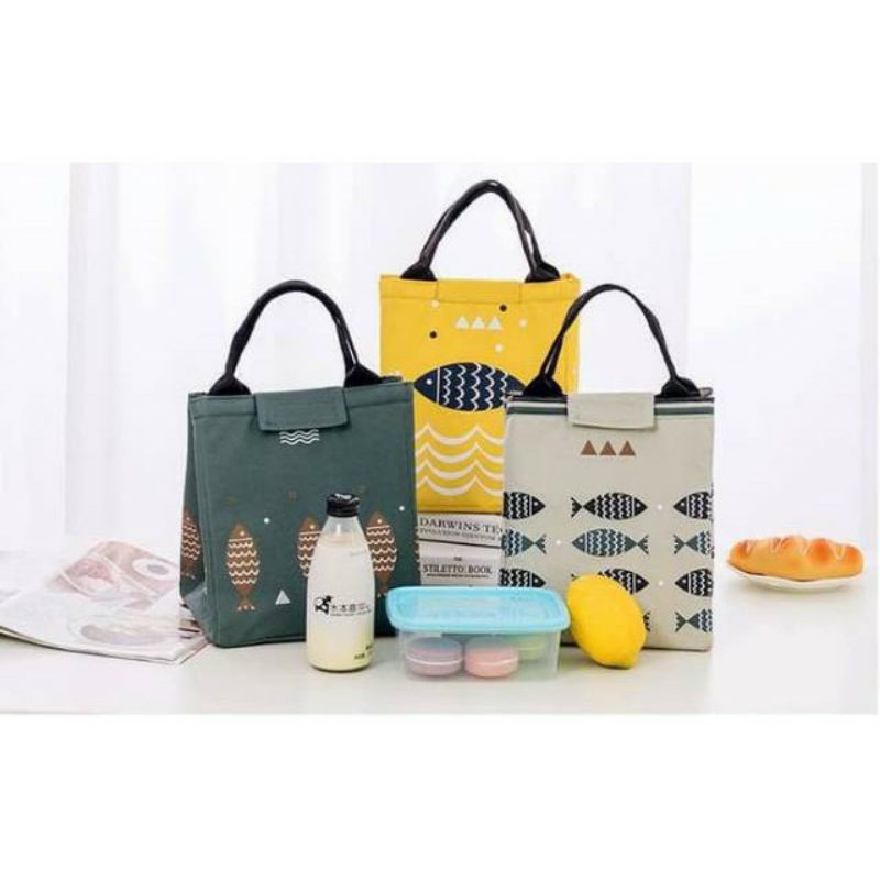 ~ PIYOSHI08 ~ Tas Bekal Anak Motif Ikan / Lunch Cooler Bag Fish Picture Lucu Murah PD62