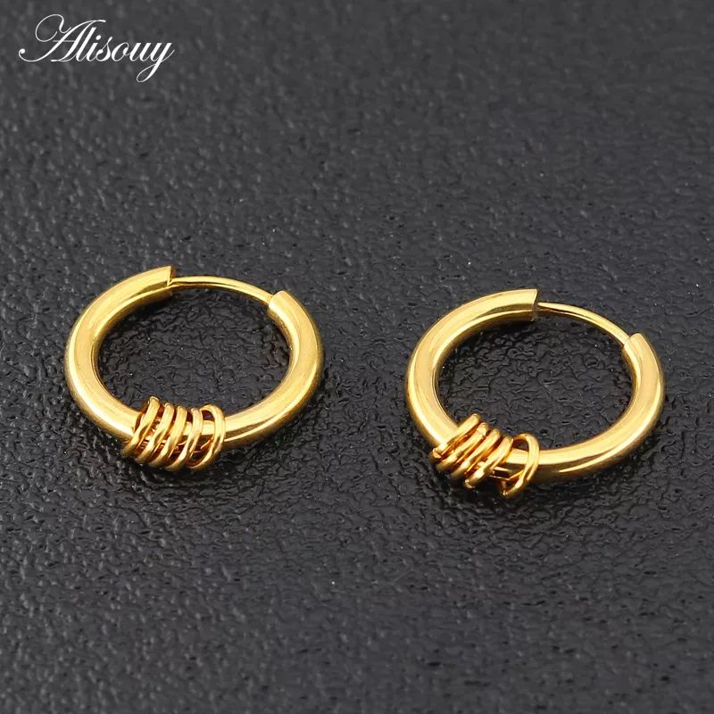 1pc Anting Hoop Variasi Ring Cewek Cowok Ala Korea Anti Karat