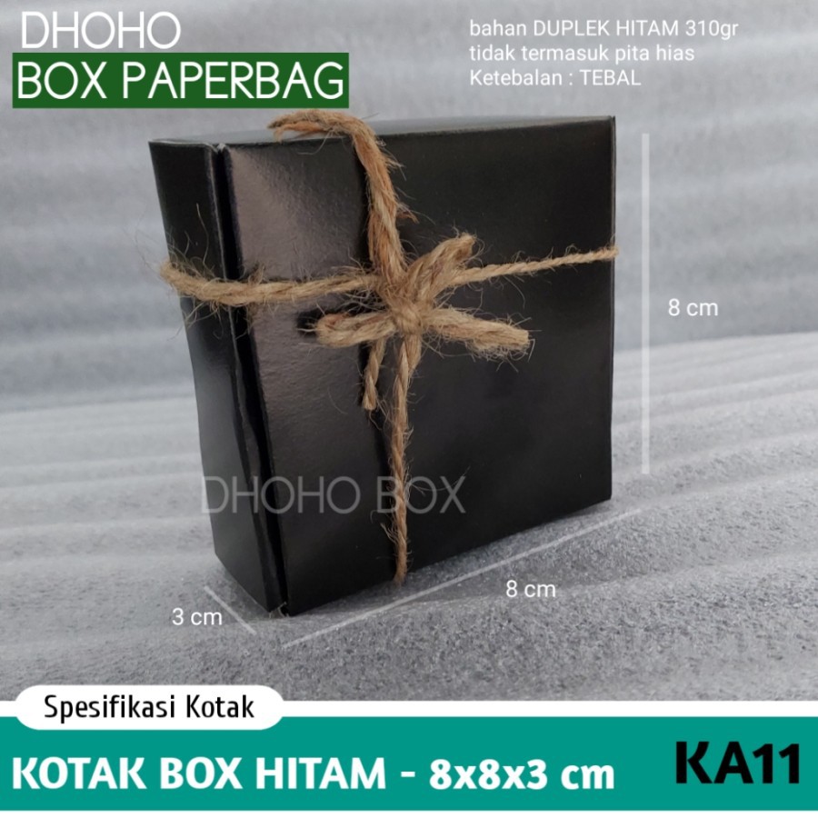 

ISI 36 BIJI kotak kado murah hitam 8x8 ka11 | kardus box dus souvenir aksesoris