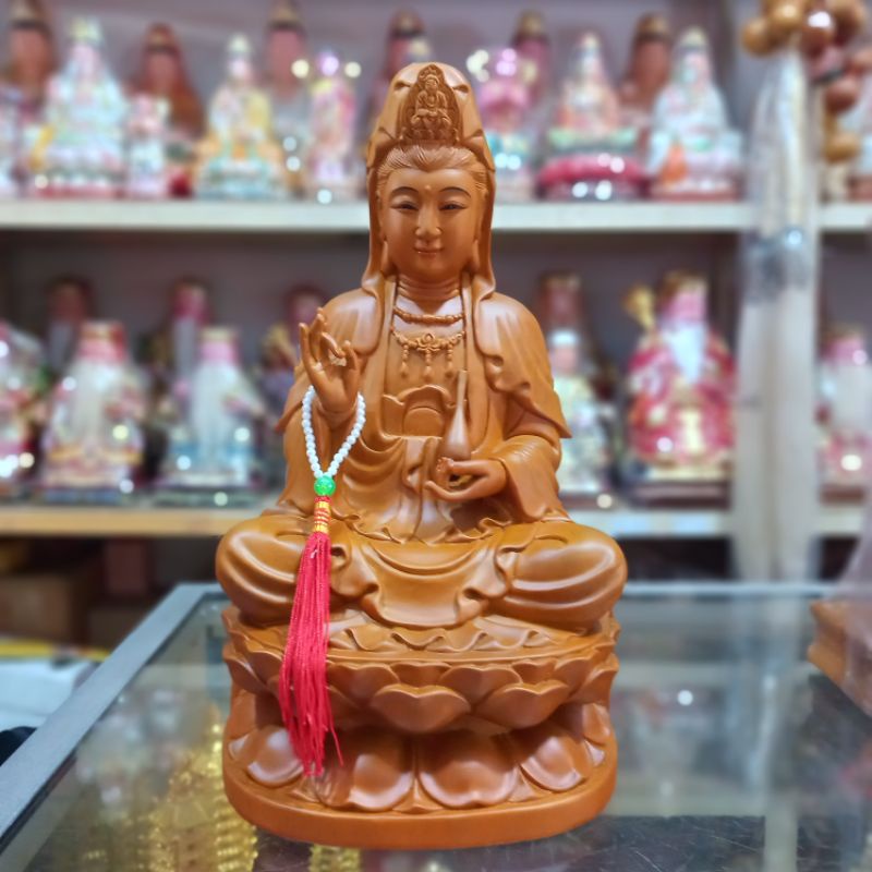 patung dewi kwan im full kayu taiwan