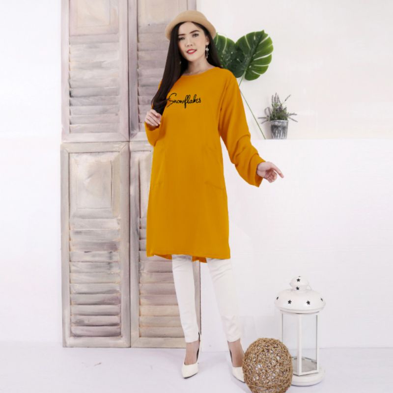 TUNIK JUMBO WANITA LD 120 , LD 130, LD 140 TUNIK SAKU BORDIR BIGSIZE