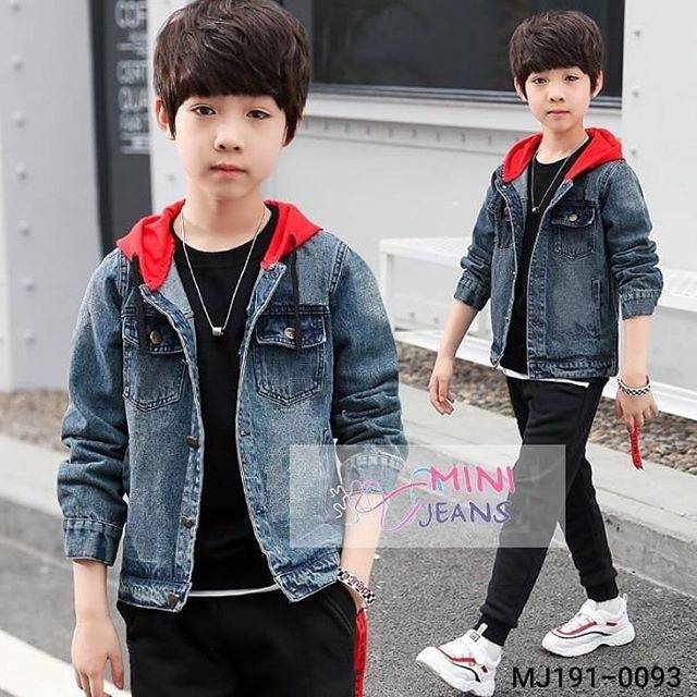 SET ANAK JAKET JEANS TSHIRT DAN CELANA PANJANG MJ1910093