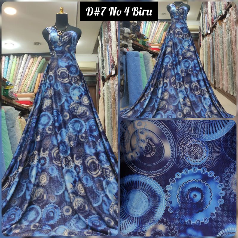 Kain Silky Sutra Premium Motif Abstrak D#7 No 4