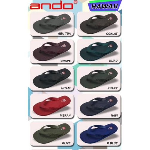 Sandal Ando Jepit Hawaii Pria Dewasa 38-43