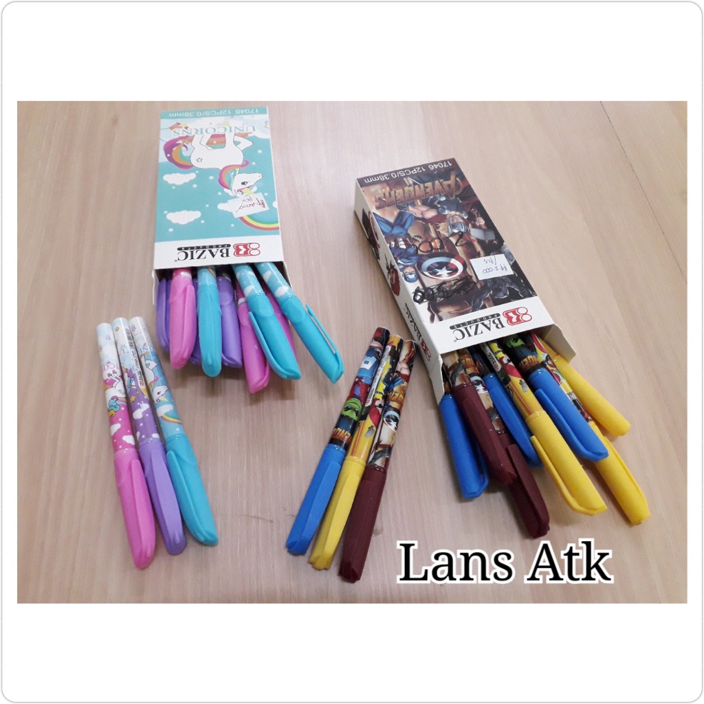

BALLPOINT GEL UNICORNS 17048 & AVENGERS 17046 BAZIC