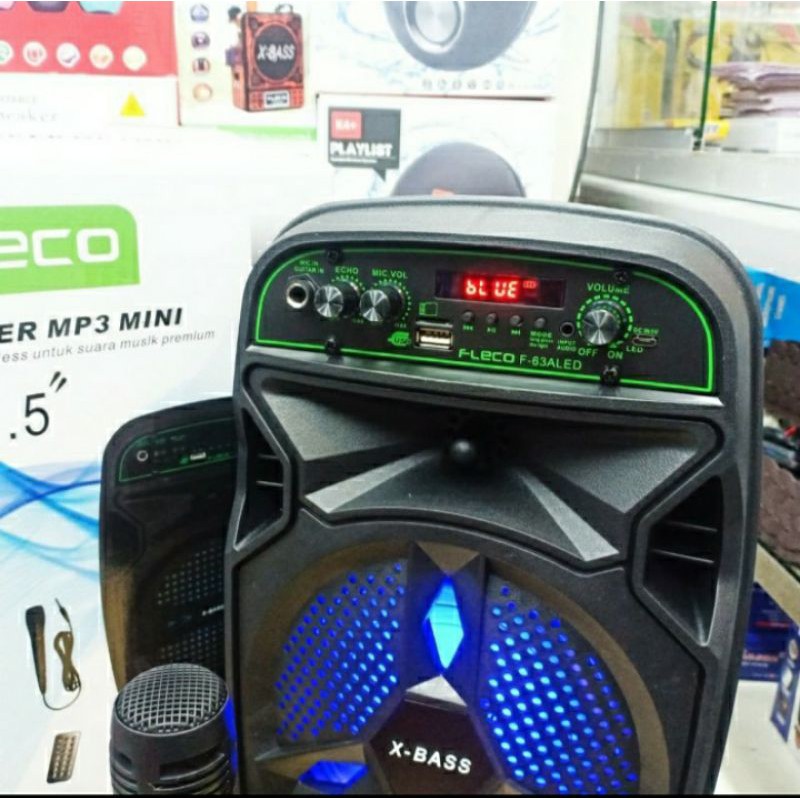 Spaeker bluetooth FLECO F-63A LED portable wireles Pree mic karauke