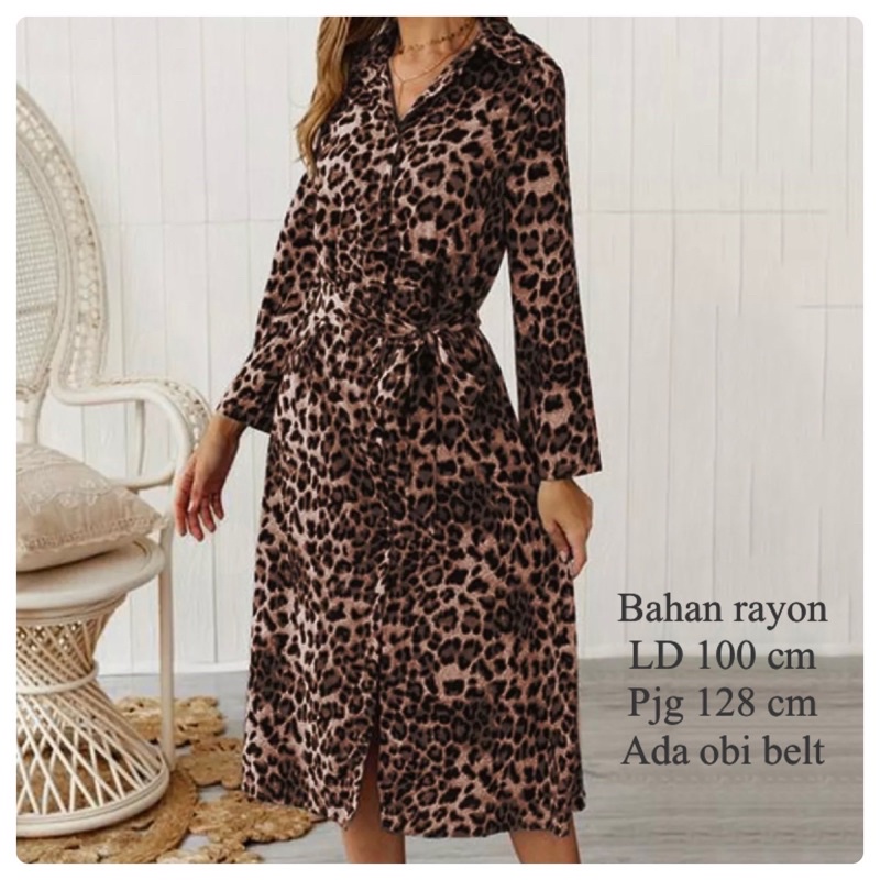 long tunik leopard wanita