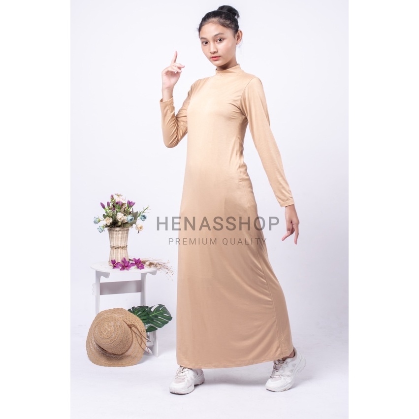 MANSET GAMIS POLOS LENGAN PANJANG PREMIUM TURTLE NECK GAMIS RAYON PREMIUM