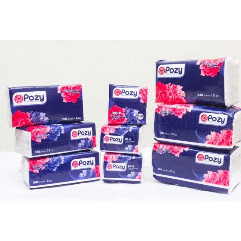 Facial Tissue / Tisu Wajah Pozy 2 ply 250 180 150 sheets Halus Lembut Tebal