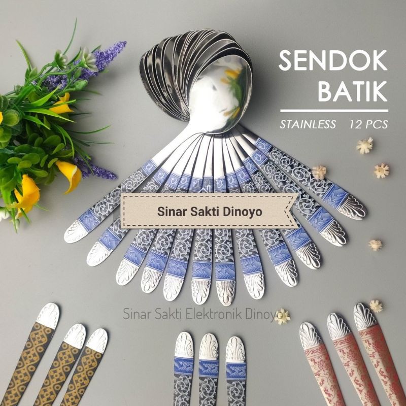 Sendok Makan Motif Batik Stainless Tebal - Sendok Makan 1 Lusin 12pcs