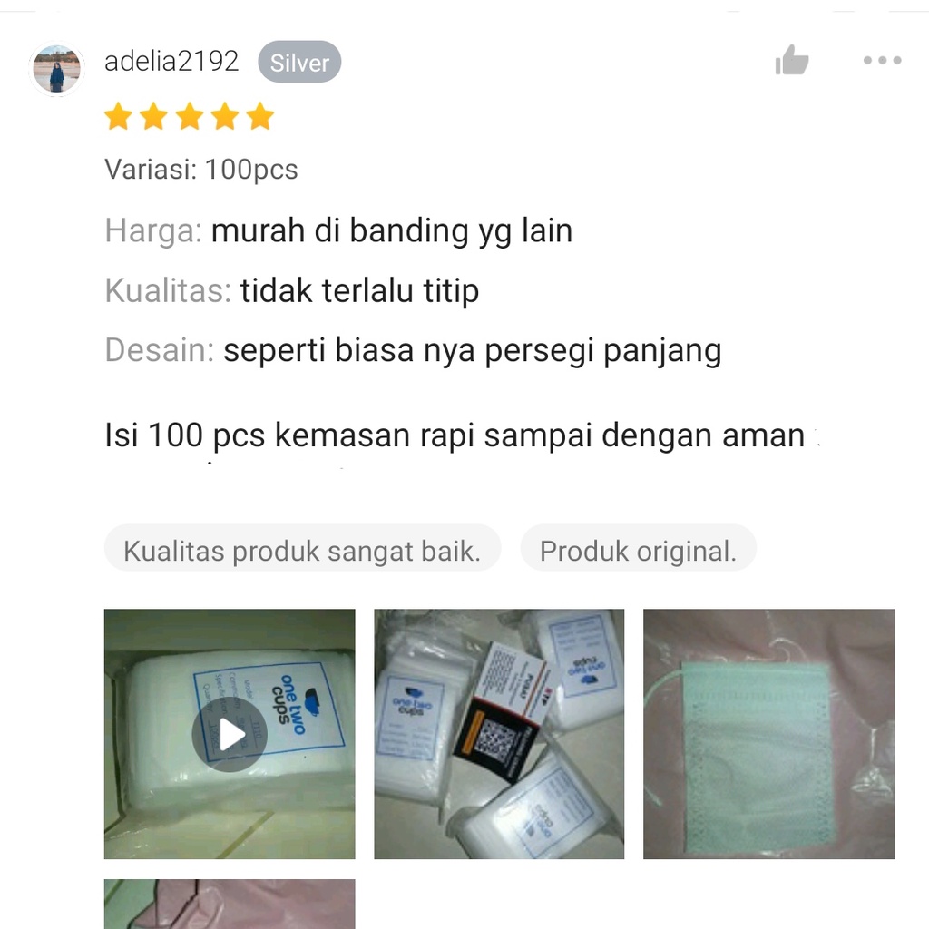 100pcs Kantong Teh Celup Kosong Teabag Herbal || Perlengkapan Dapur Rumah Barang Unik Murah Lucu - T110-2