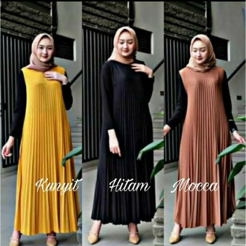 GAMIS PLISKET TANPA LENGAN