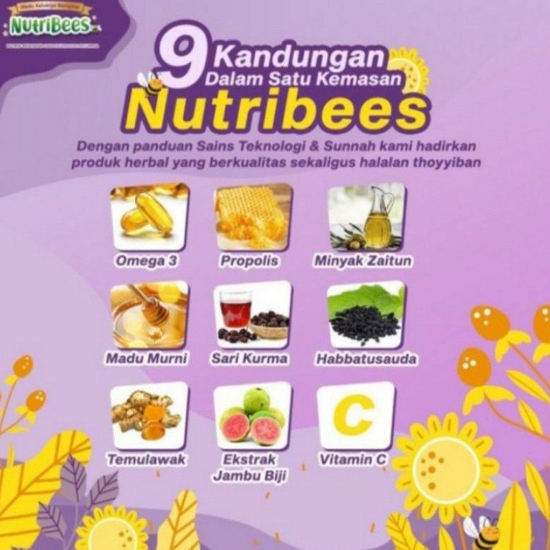 [Free 4pcs Masker] NUTRIBEES Madu Anak Multi Vitamin Omega 3 Anak BPOM