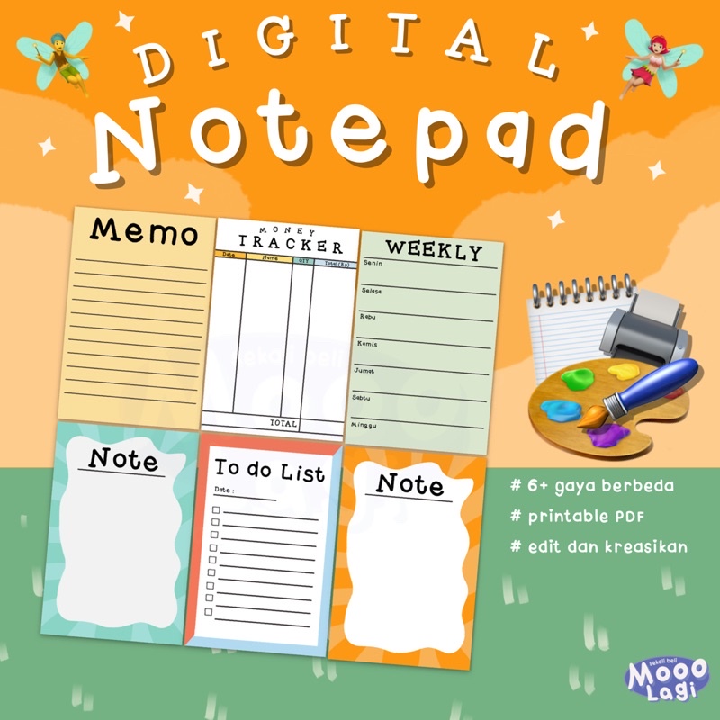 

6+ Digital Notepad Memopad (Undated) [PRINTABLE PDF] for ipad/printing