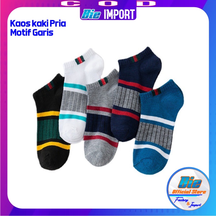 Kaos Kaki Pria Motif Garis Impor Best Seller