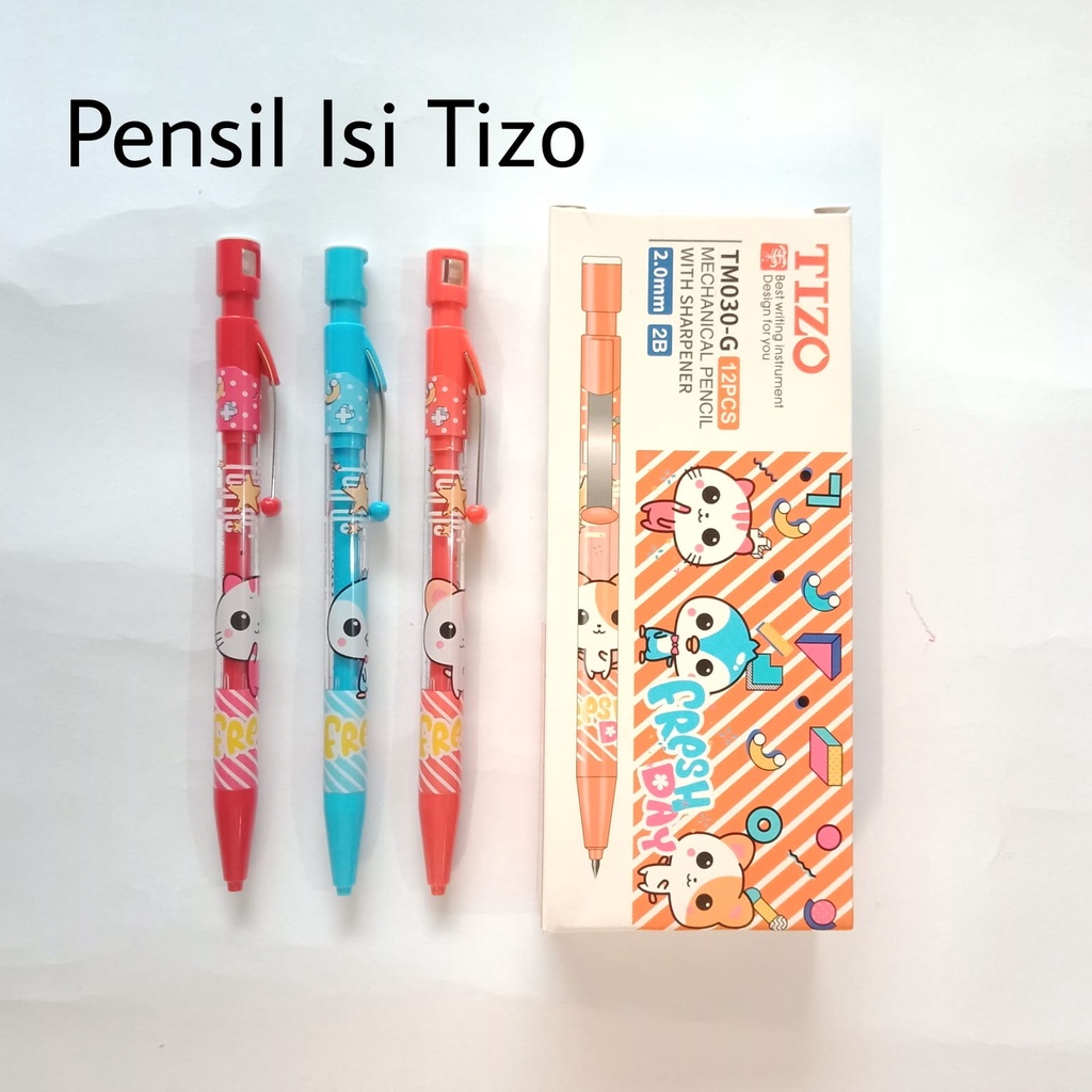 

Pensil Isi Besar 2B/Pensil Mekanik Tizo 2.0/ TM030-G 12 Pcs