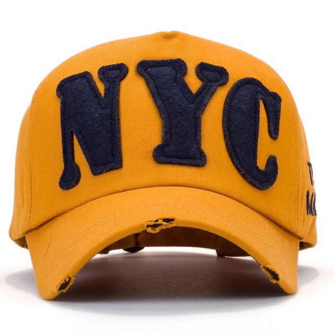 Topi Baseball Adjustable Motif Bordir Tulisan Nyc Gaya Kasual Untuk Pria Dan Wanita