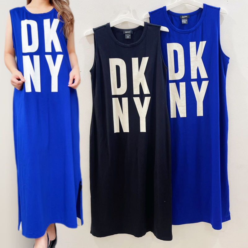 Dkny sleeveless big logo maxi dres