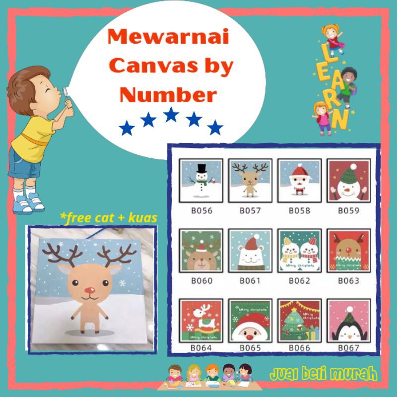 

PAINTING BY NUMBER NATALAN LUKIS CANVAS NATAL LATIAN WARNA KANVAS CHRISMAST CHRISMAS KADO ULANGTAHUN