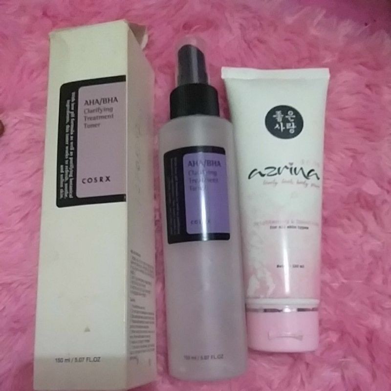 cosrx AHA/BHA CLARIFYING TREATMENT TONER + bonus azrina body lotion
