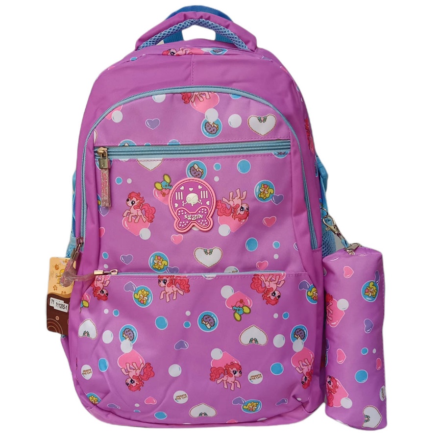 Tas Sekolah Anak Alto Silver Girl UNICORN Kuda Pony Ungu, Tas Sekolah Anak Perempuan Alto SD SMP Ran