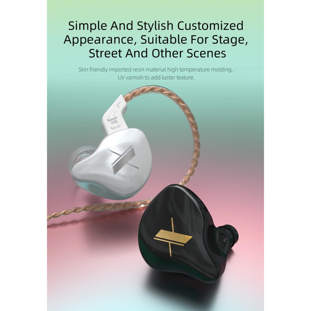 KZ EDX Earphones Dynamic HIFI Bass Earbuds Stage IEM WITH MICROPHONE-4