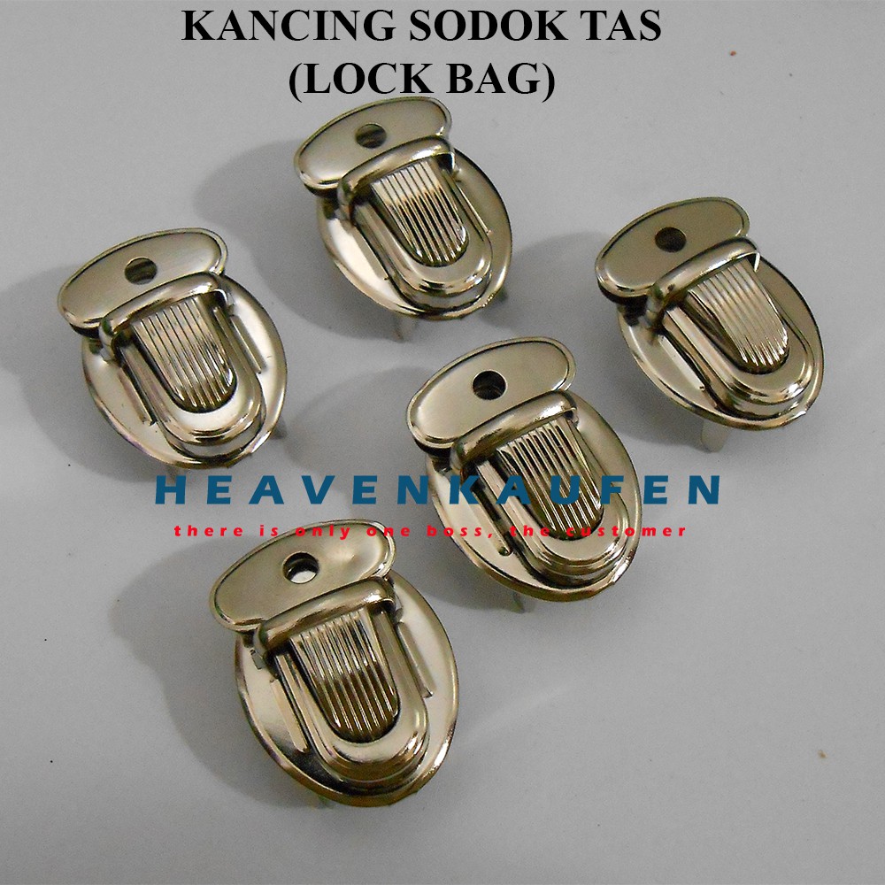 Kancing Sodok Tas/Lock Bag Nikel Keren