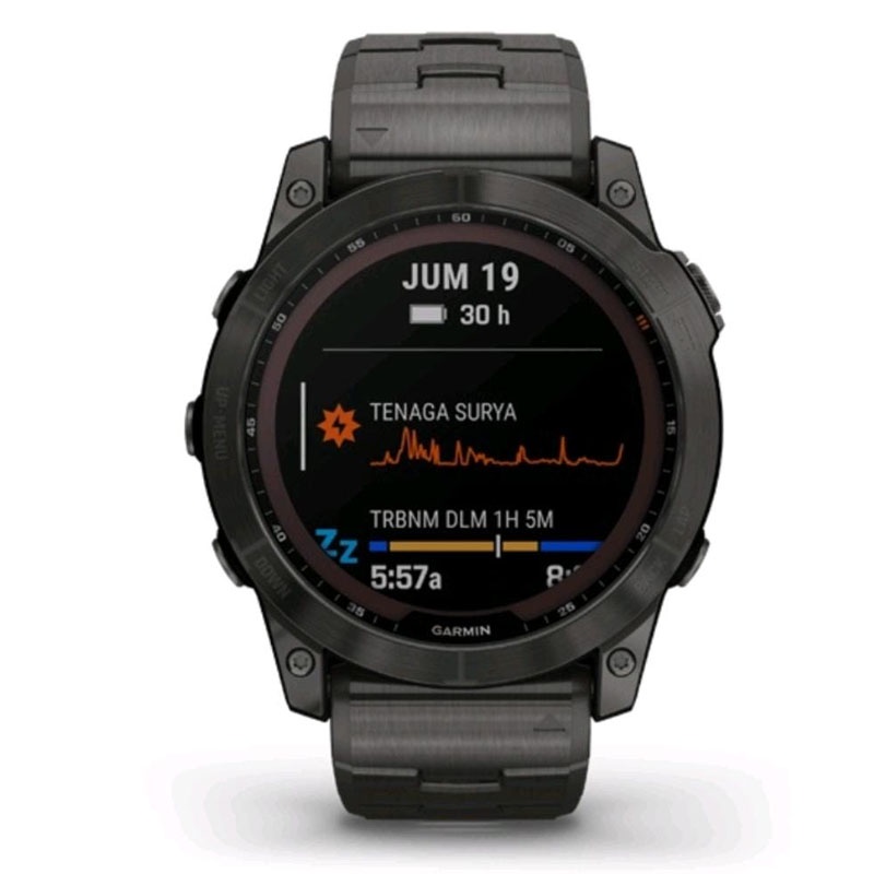 JAM TANGAN GARMIN SMARTWATCH PRIA FENIX 7X SAPH CARBON GRAY TIW METAL BAND GPS SEA FENIX 7X JAM DIGI