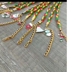 2pcs gelang tali tema natal gelang manik+gelang tali natal Christmas bracelet 2 in 1