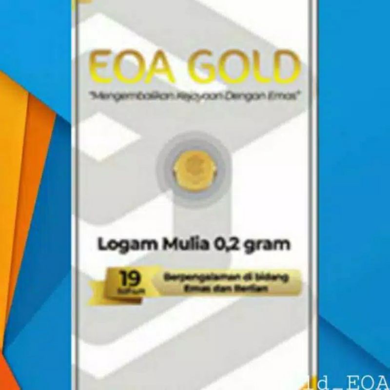 Emas Murni/Logam Mulia/LM 0,2 Gram/24 Karat/999%/EOA Gold