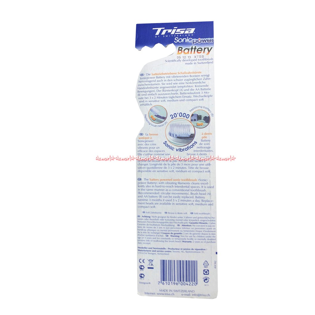 Trisa Sonic Power Battery Sensitive Sikat Gigi Dengan Baterai Tooth Brush