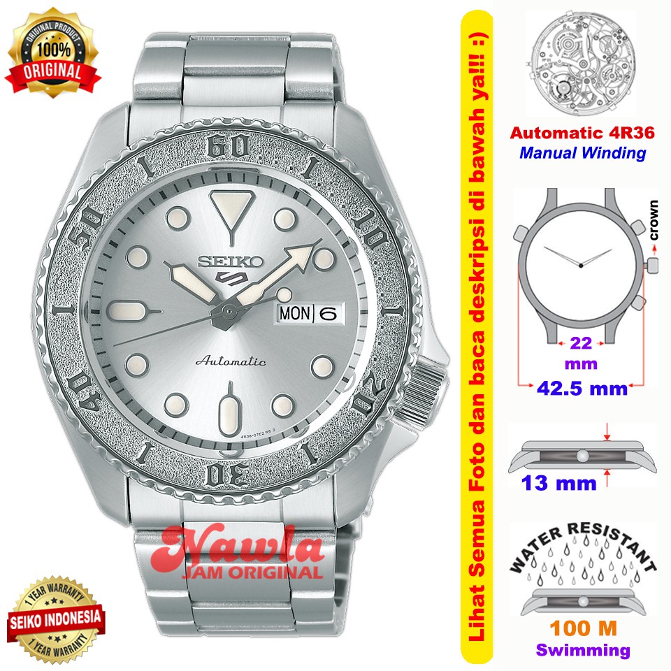 Seiko 5 Sports SRPE71K1 Automatic Full Silver - Jam Tangan Pria SRPE71