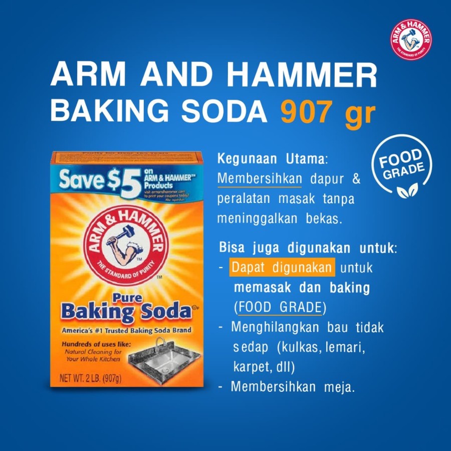 

Arm and Hammer - Pure Baking Soda 907gram