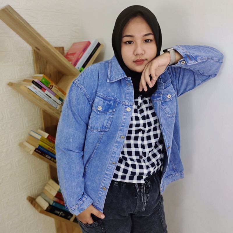 jaket jeans oversize jaket jumbo ld 110 - 140 I jaket boyfriend oversize