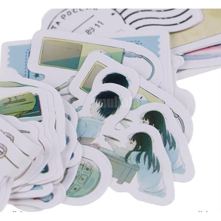 Label Stickers - Traveling Couple (46pcs )
