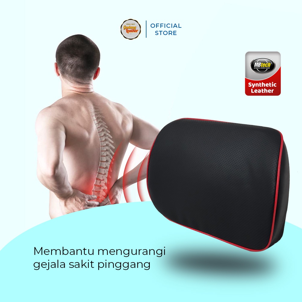 Bantal Mobil Sandaran Punggung Kulit MBTECH - PLUS SERIES