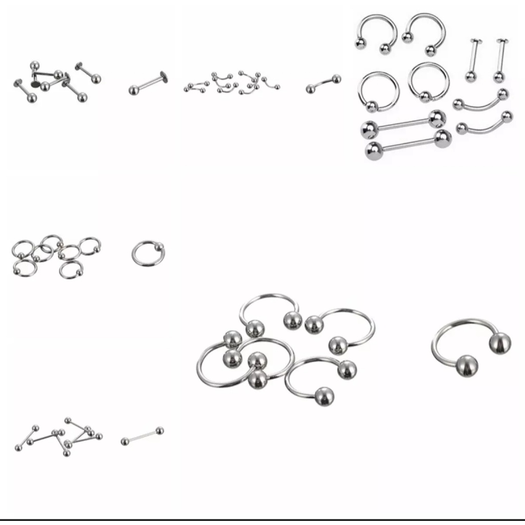 anting import tidak karat DISKON TINDIK 2 BUAH dan satuan TINDIK KANCING CINCIN TELINGA SEPTUN HIDUNG BIBIE BAR TEPAL KUDA BAJA TAHAN KARAT