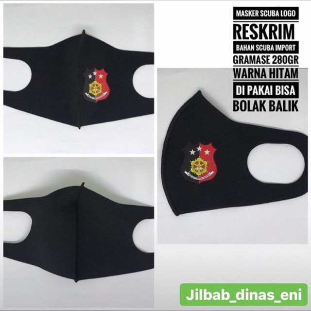 MASKER SCUBA LOGO RESKRIM wrna hitam