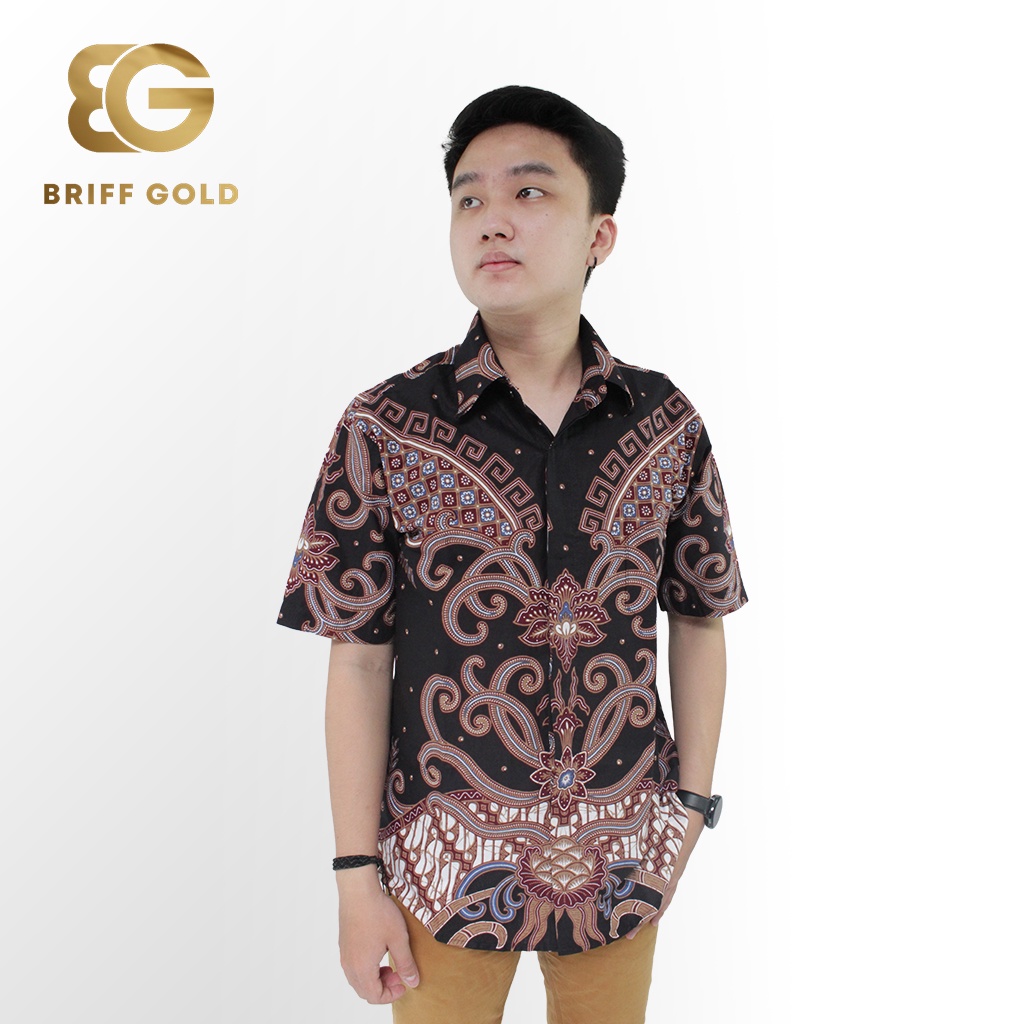 Pakaian Kantor Kemeja Batik Briffgold Motif Banyuwangi